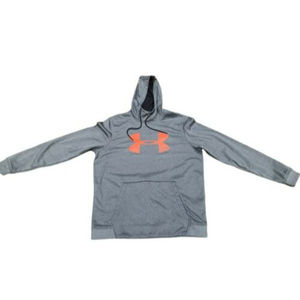 Under Armour Loose Cold Gear Gray and Red Pullover Hoodie Mens Size Large